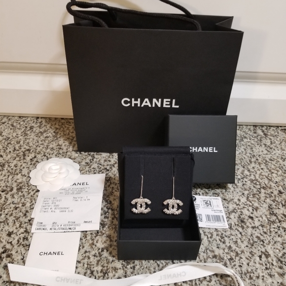 SOLD!!! Baguette  Christal CC XL dangle earrings - Picture 4 of 17